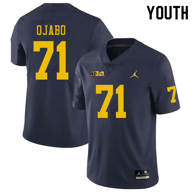 Youth #71 David Ojabo Michigan Wolverines College Football Jerseys Sale-Navy